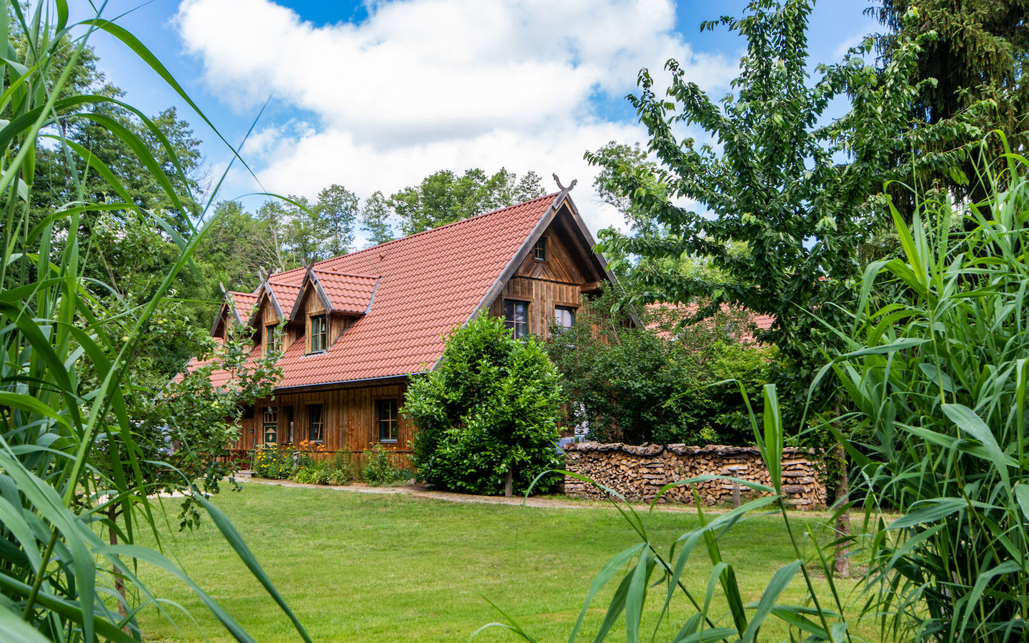 Zuwege und Blick auf Ferienhaus