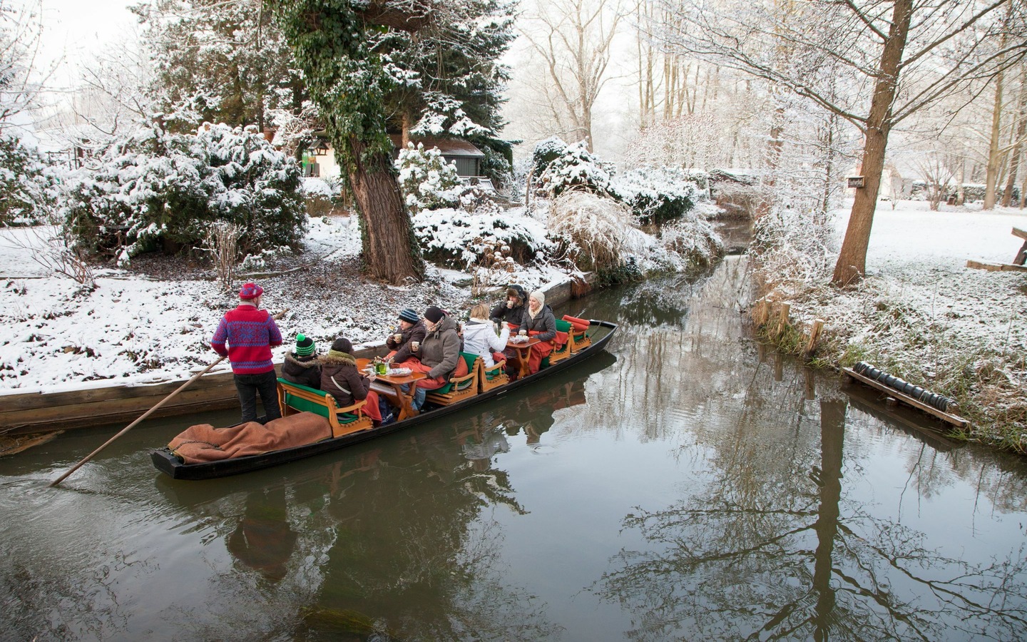 Winterkahnfahrt Hagens Insel, Foto: Peter Becker, Lizenz: Amt Burg (Spreewald)