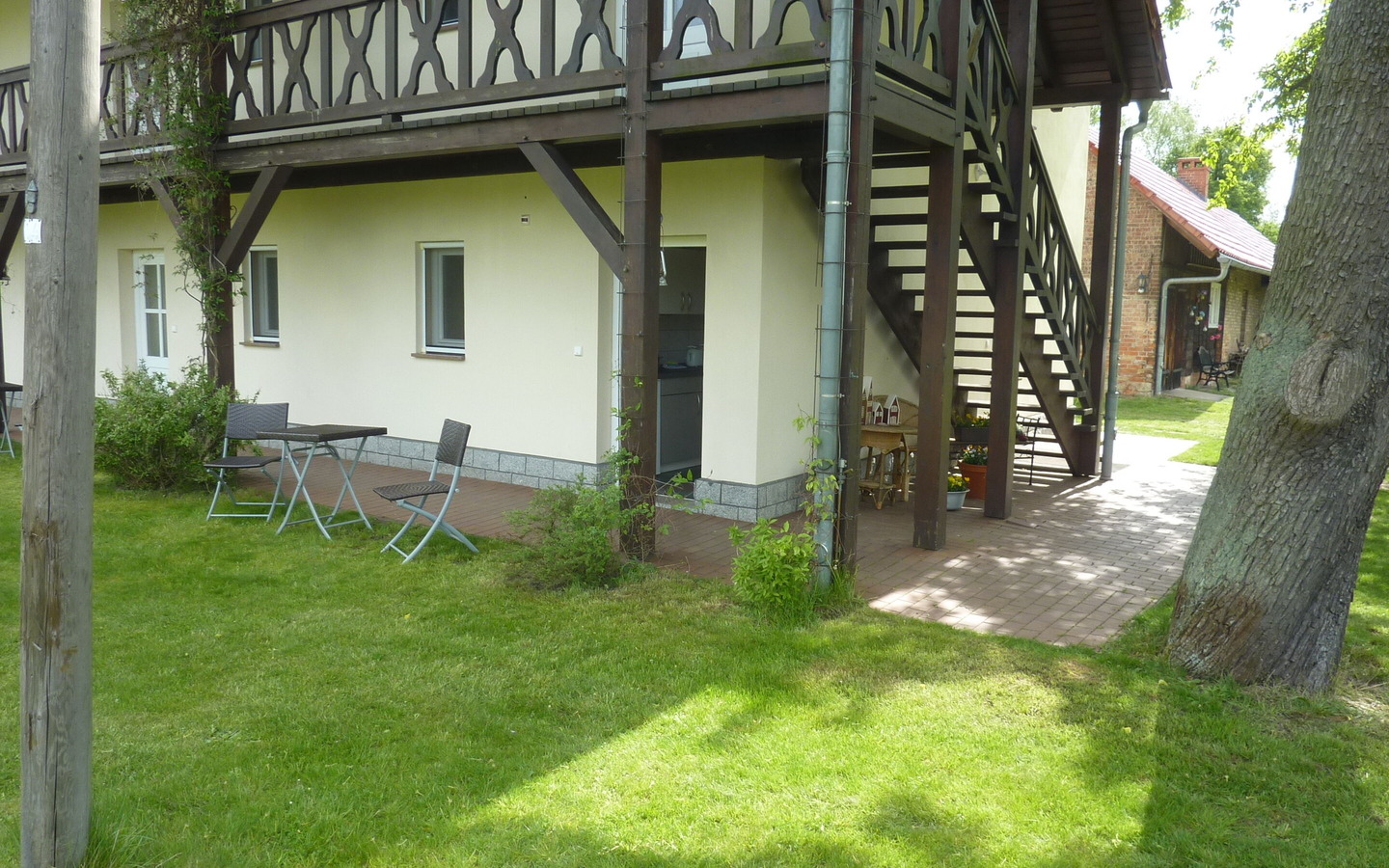 Eingang des barrierefreien Apartments in der Spreewald Pension Spreeaue, Foto: Pension Spreeaue, Lizenz: Amt Burg (Spreewald)