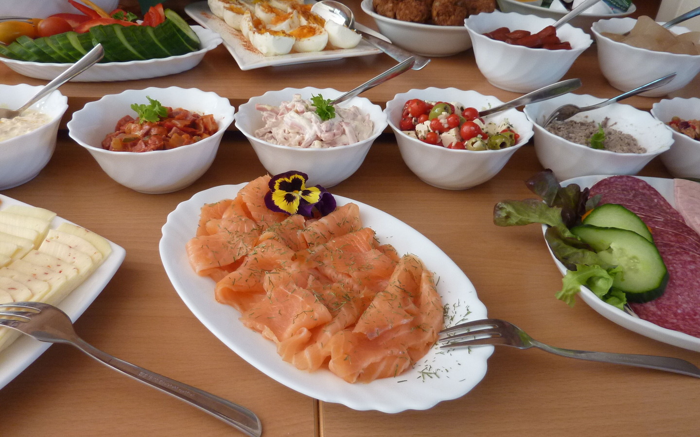 Fruehstueck Buefett Detail 1 Spreewald Pension Spreeaue, Foto: Pension Spreeaue, Lizenz: Amt Burg (Spreewald)