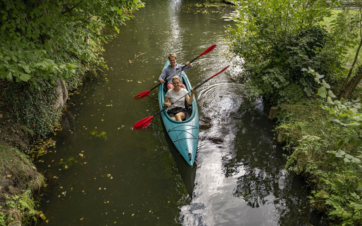 Paddler in Burg, Foto: Ron Petra&szlig;, Lizenz: Amt Burg (Spreewald)
