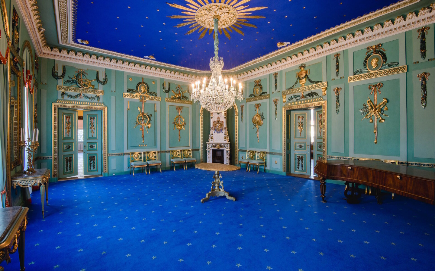 Gr&uuml;ner Saal im Schloss Branitz, Foto: Christiene Schleifenbaum, Lizenz: SFPM