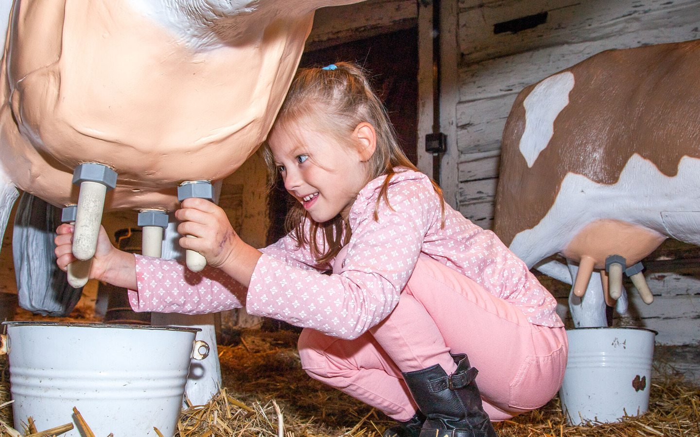 Freilandmuseum Lehde Erlebnisstation Melken, Foto: Peter Becker, Lizenz: Museum OSL