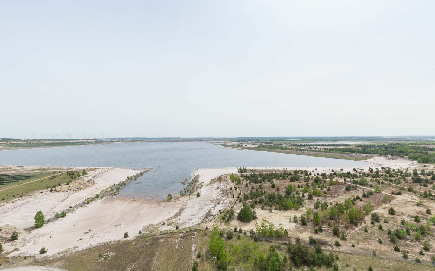 Blick von der F60 auf den Bergheider See, Foto: TMB-Fotoarchiv/Steffen Lehmann